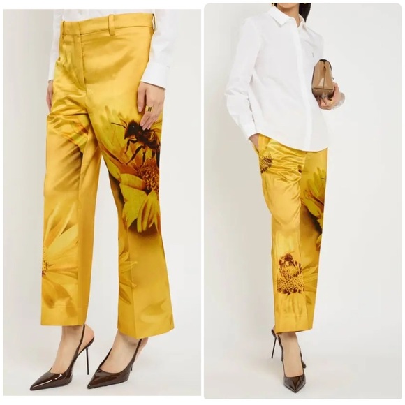 Tory Burch Pants - Tory Burch Printed Bee Satin Trouser